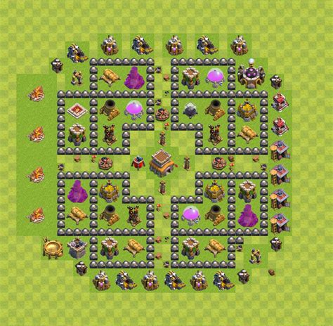 clash of clans level 8 base layout